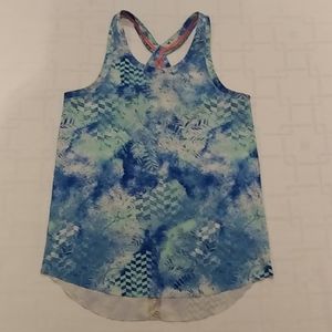 Ivivva Blue Patterned Activity Tank Top Size 10